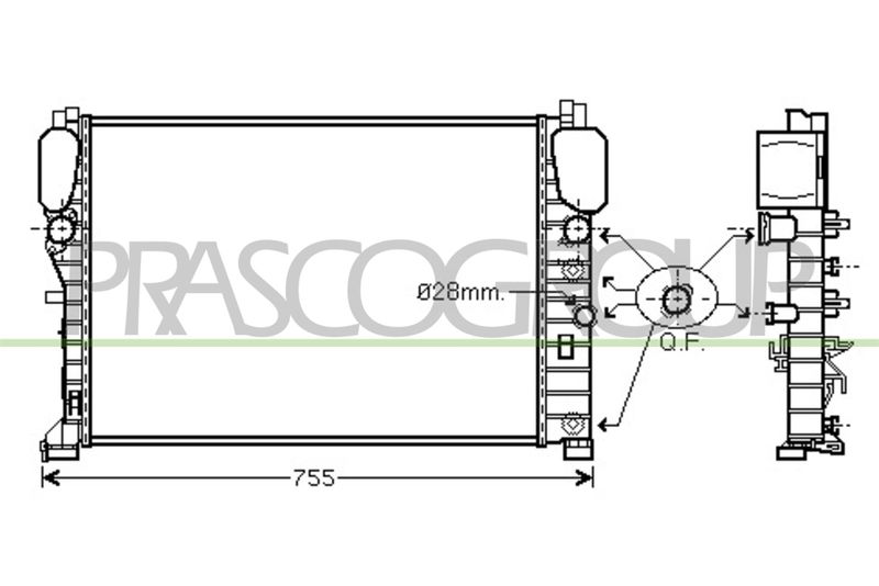 PRASCO Radiatore, Raffreddamento motore ME039R004