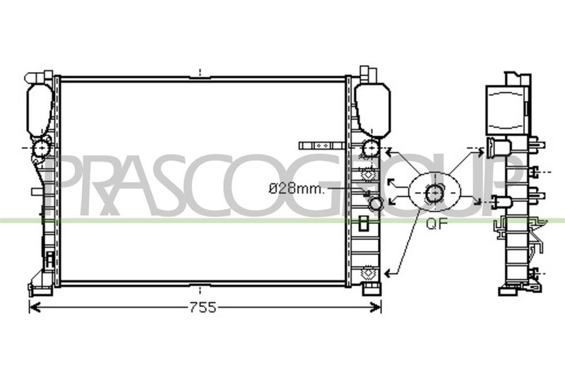 PRASCO Radiatore, Raffreddamento motore ME039R005