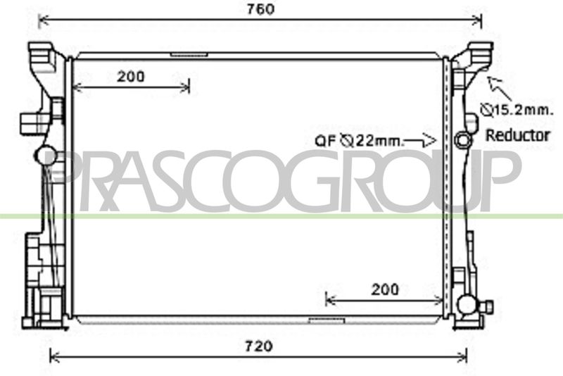 PRASCO Radiatore, Raffreddamento motore ME328R001