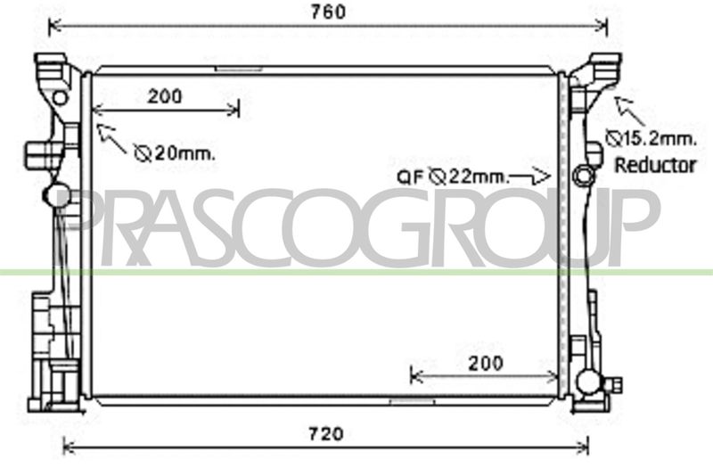 PRASCO Radiatore, Raffreddamento motore ME328R002