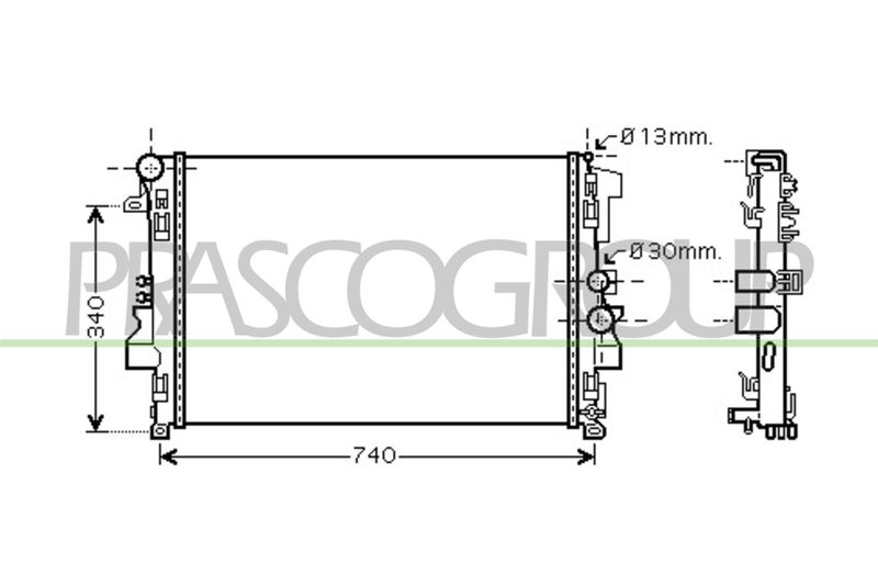 PRASCO Radiatore, Raffreddamento motore ME907R014