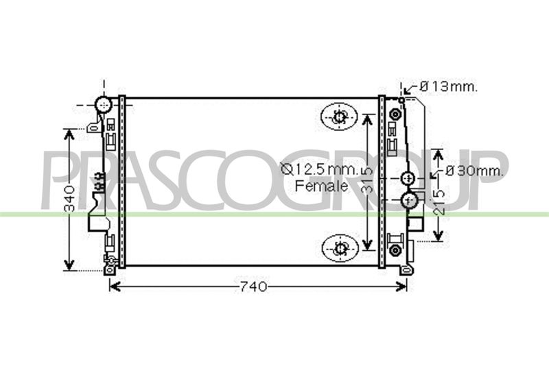 PRASCO Radiatore, Raffreddamento motore ME909R001