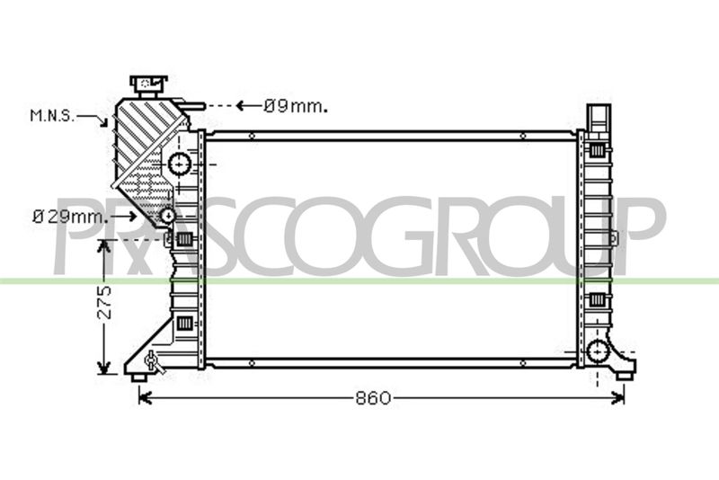 PRASCO Radiatore, Raffreddamento motore ME915R004