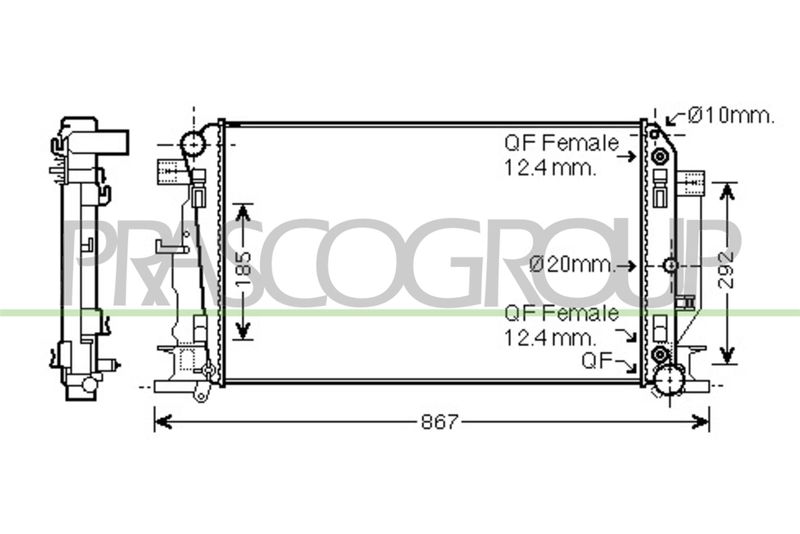 PRASCO Radiatore, Raffreddamento motore ME919R006