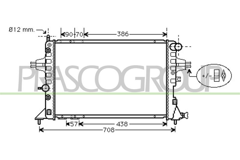 PRASCO Radiatore, Raffreddamento motore OP017R002