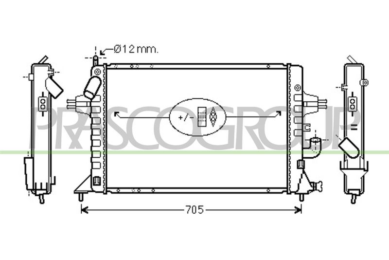 PRASCO Radiatore, Raffreddamento motore OP017R009