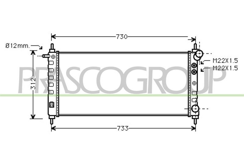 PRASCO Radiatore, Raffreddamento motore OP028R007