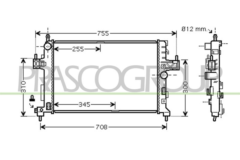 PRASCO Radiatore, Raffreddamento motore OP032R002