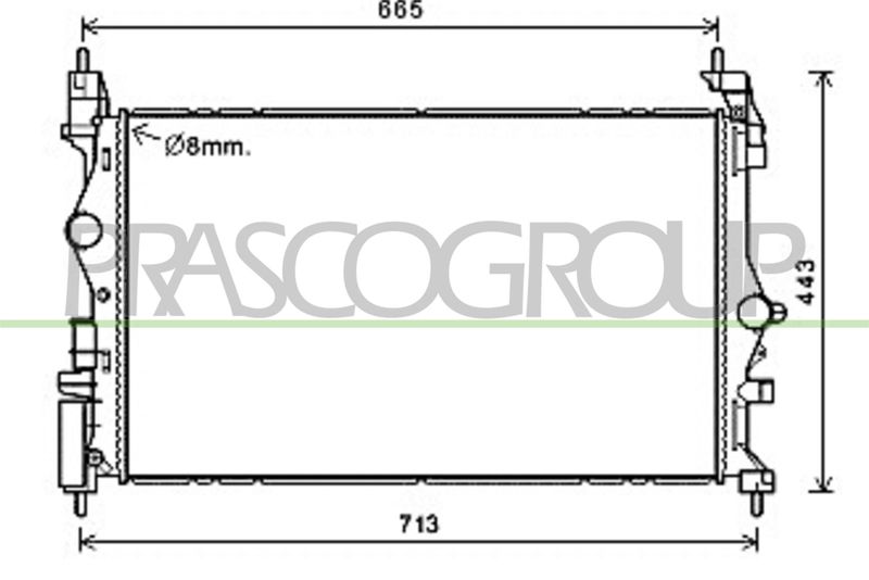 PRASCO Radiatore, Raffreddamento motore OP036R001