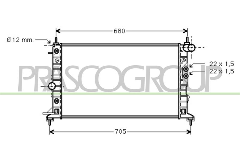 PRASCO Radiatore, Raffreddamento motore OP052R003