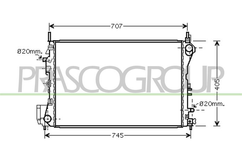 PRASCO Radiatore, Raffreddamento motore OP056R011