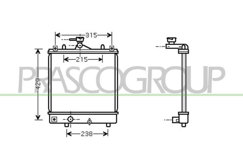 PRASCO Radiatore, Raffreddamento motore OP304R001