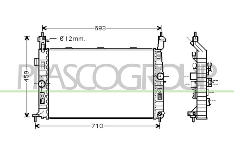 PRASCO Radiatore, Raffreddamento motore OP350R001
