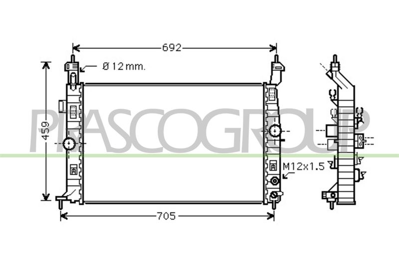 PRASCO Radiatore, Raffreddamento motore OP350R006