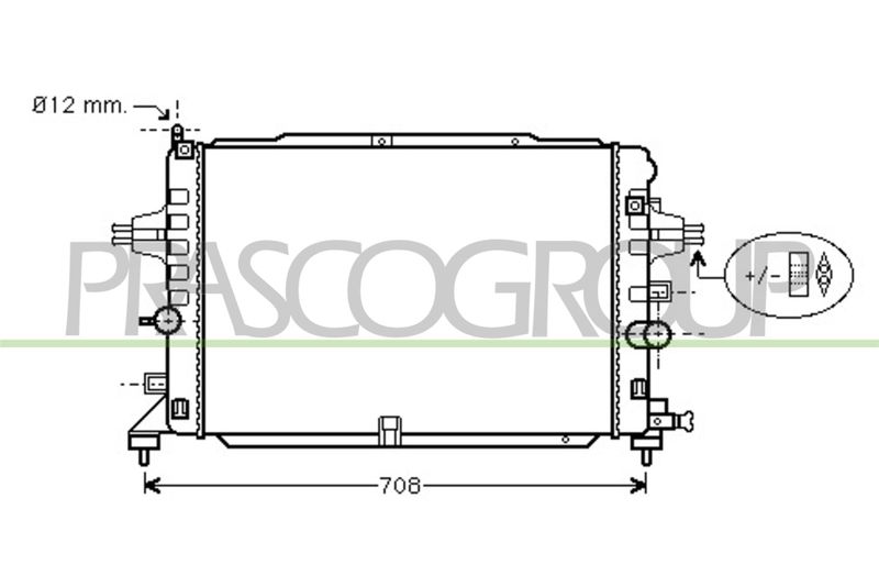 PRASCO Radiatore, Raffreddamento motore OP414R005