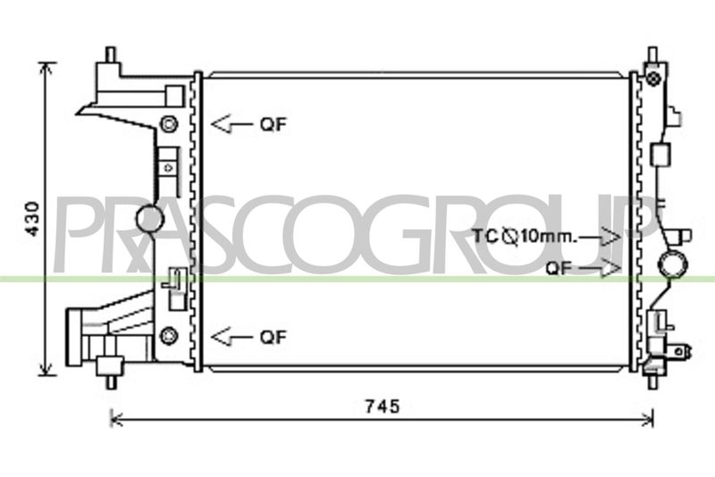 PRASCO Radiatore, Raffreddamento motore OP416R005