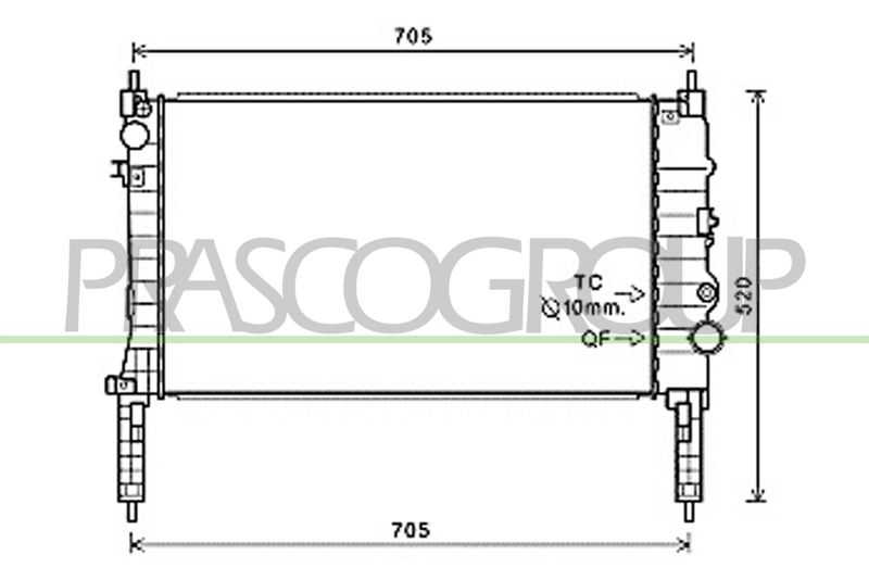 PRASCO Radiatore, Raffreddamento motore OP700R001