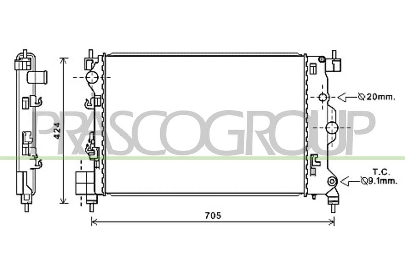 PRASCO Radiatore, Raffreddamento motore OP700R003