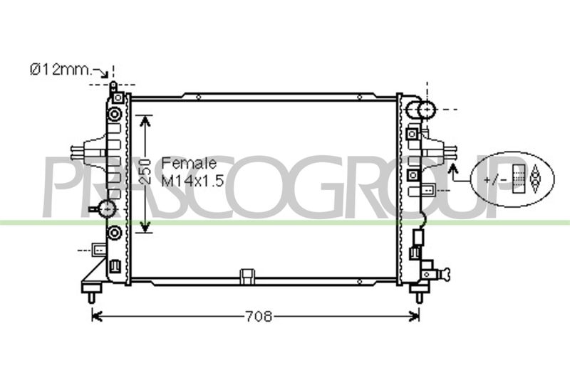 PRASCO Radiatore, Raffreddamento motore OP717R009