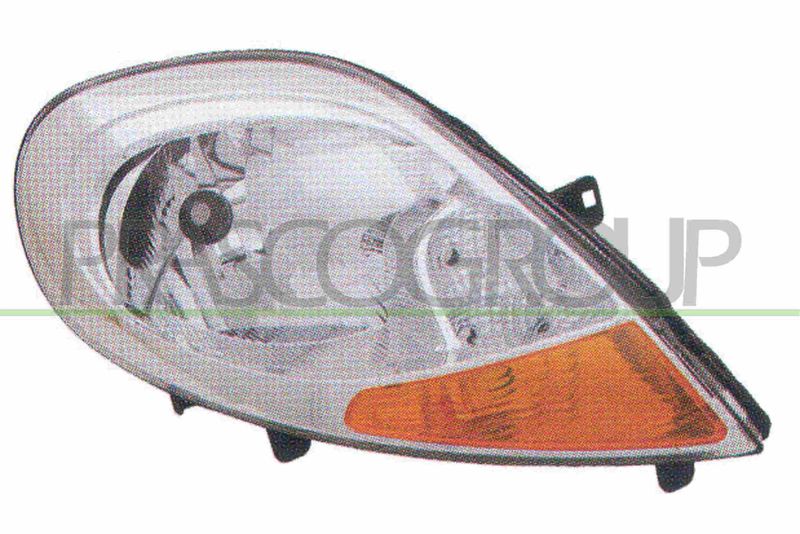 PROIETTORE DX H4-ELETT-CON MOTORE-FANALE ARANCIO NISSAN PRIMASTAR Mod 01/07 12/15