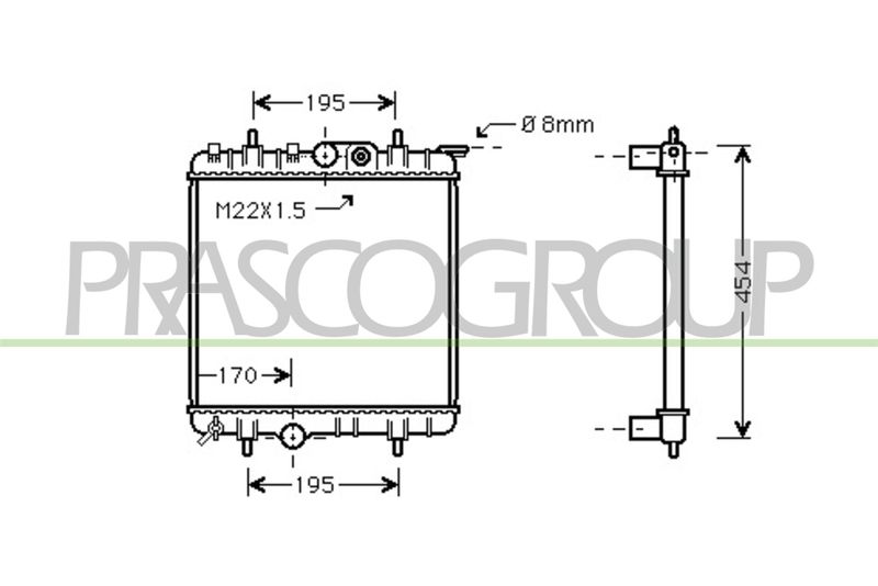 PRASCO Radiatore, Raffreddamento motore PG009R005