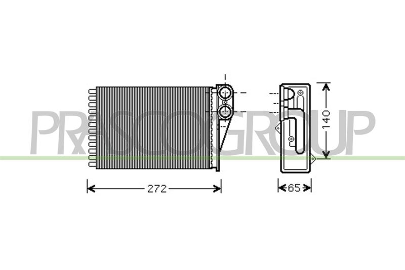 PRASCO Scambiatore calore, Riscaldamento abitacolo PG320H001