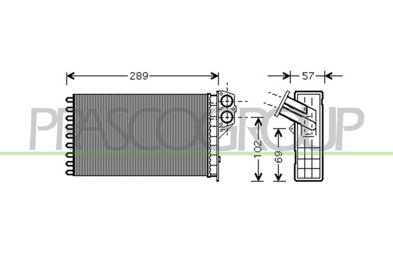 PRASCO Scambiatore calore, Riscaldamento abitacolo PG420H001