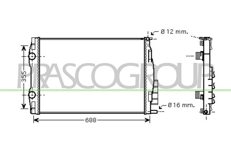 PRASCO Radiatore, Raffreddamento motore RN422R001