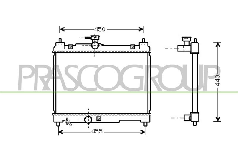PRASCO Radiatore, Raffreddamento motore TY320R001