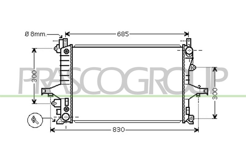 PRASCO Radiatore, Raffreddamento motore VV042R002
