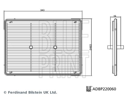 BLUE PRINT Filtro aria ADBP220060