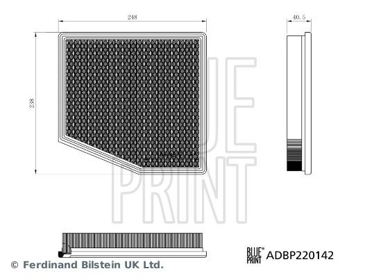 BLUE PRINT Filtro aria ADBP220142