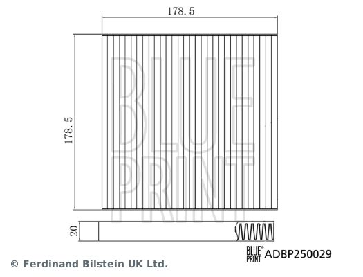 BLUE PRINT Filtro, Aria abitacolo ADBP250029