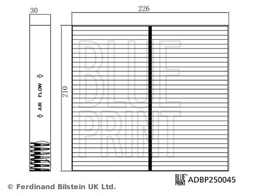 BLUE PRINT Filtro, Aria abitacolo ADBP250045