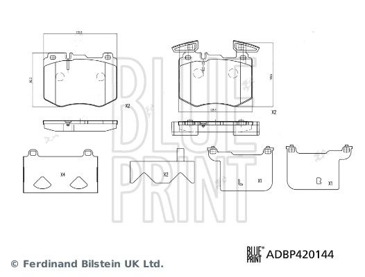 BLUE PRINT Kit pastiglie freno, Freno a disco ADBP420144