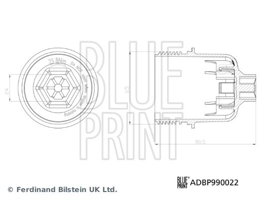 BLUE PRINT Calotta, Carter filtro olio ADBP990022