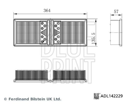 BLUE PRINT Filtro aria ADL142229
