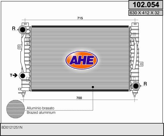 AHE Radiatore, Raffreddamento motore 102.054