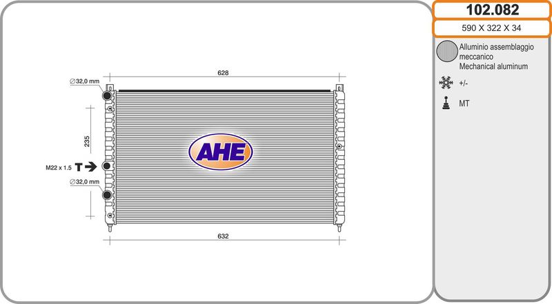 AHE Radiatore, Raffreddamento motore 102.082