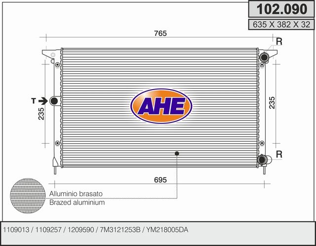 AHE Radiatore, Raffreddamento motore 102.090