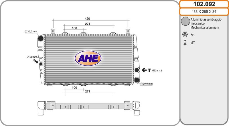 AHE Radiatore, Raffreddamento motore 102.092