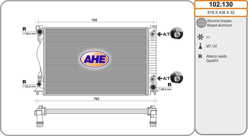 AHE Radiatore, Raffreddamento motore 102.130
