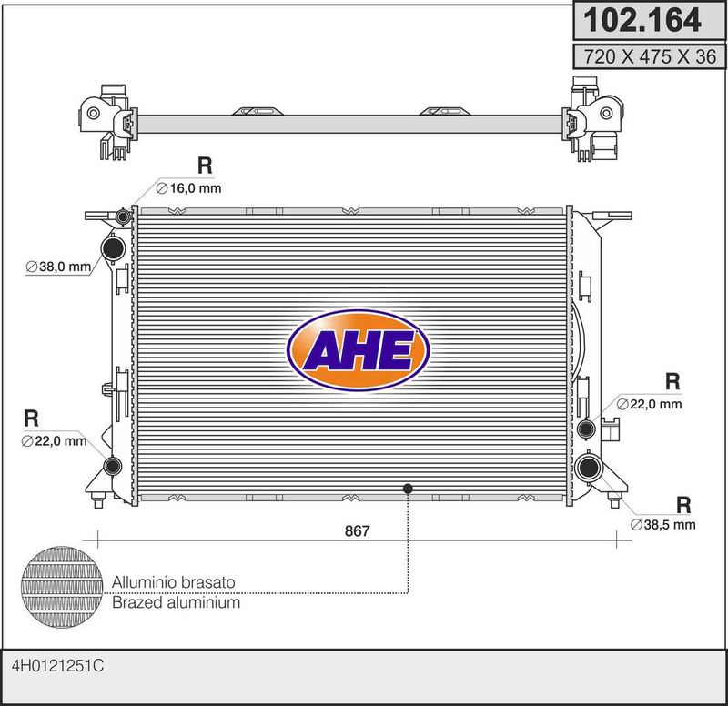 AHE Radiatore, Raffreddamento motore 102.164