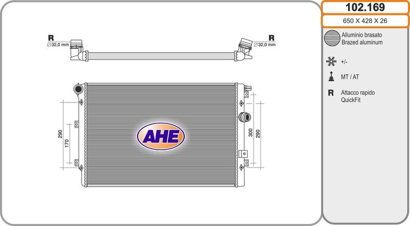 AHE Radiatore, Raffreddamento motore 102.169