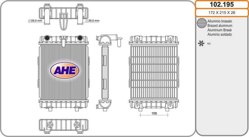 AHE Radiatore, Raffreddamento motore 102.195