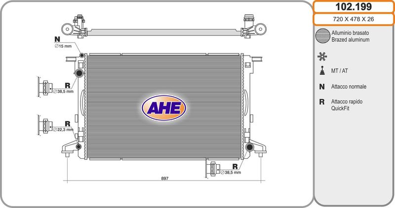 AHE Radiatore, Raffreddamento motore 102.199