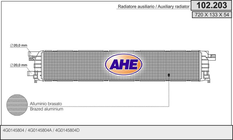 AHE Radiatore, Raffreddamento motore 102.203