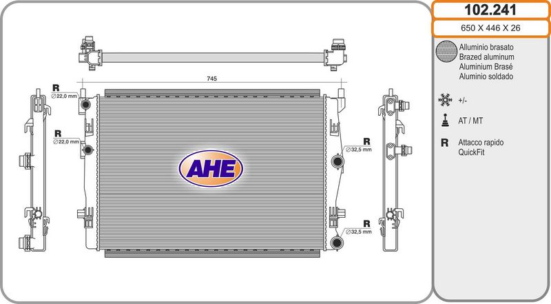 AHE Radiatore, Raffreddamento motore 102.241