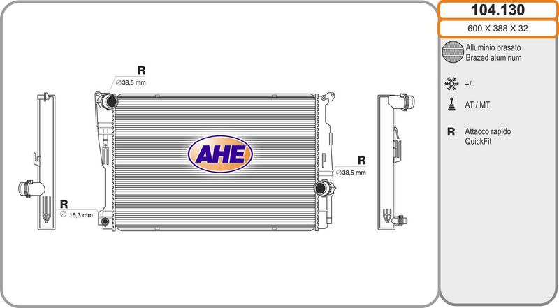 AHE Radiatore, Raffreddamento motore 104.130