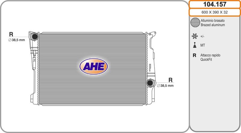 AHE Radiatore, Raffreddamento motore 104.157
